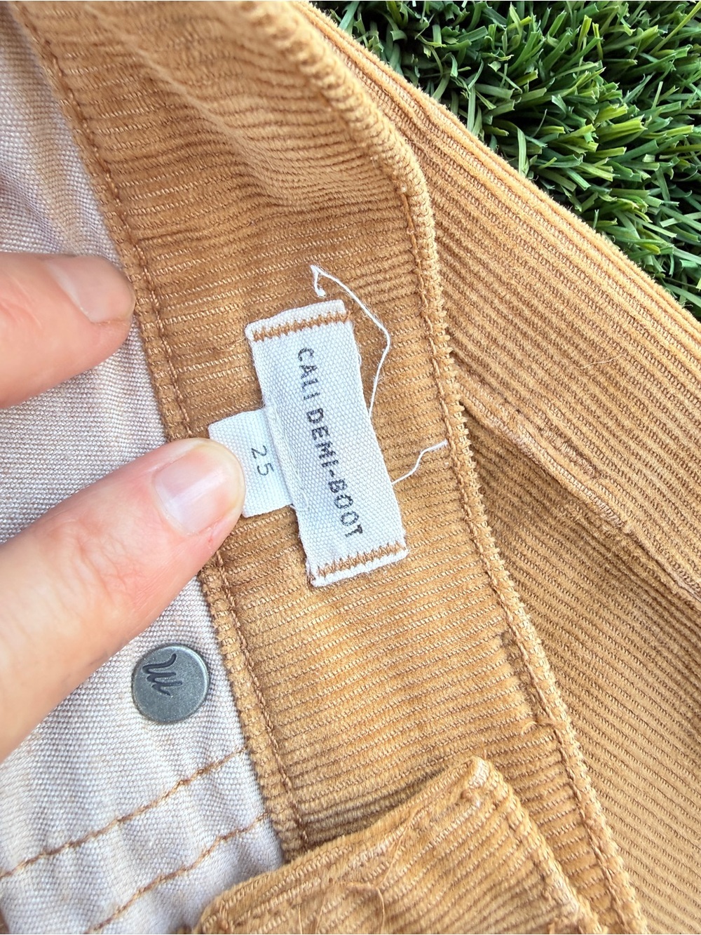 Madewell Tan Camel Corduroy Cali Demi Boot Pants 25 - Picture 10 of 10